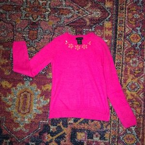 Cynthia Rowley pink sweater girls Medium EUC